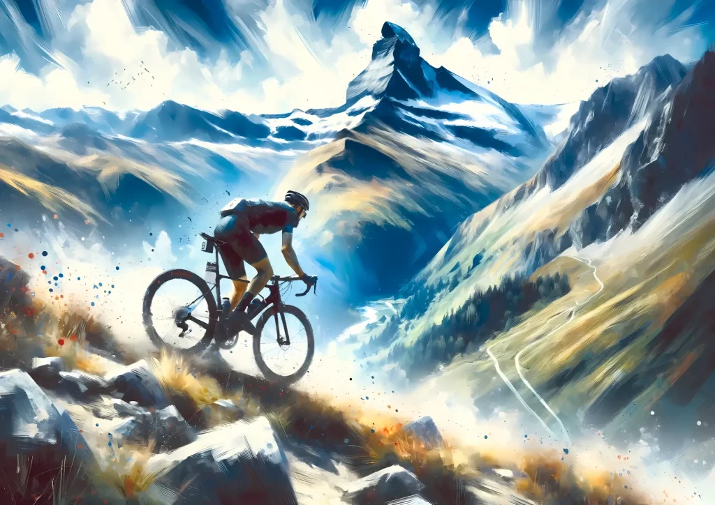 Affiche cyclisme - Frisson alpin