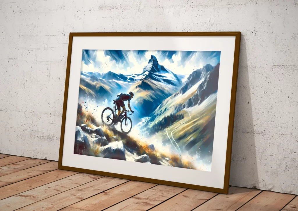 Affiche cyclisme - Frisson alpin