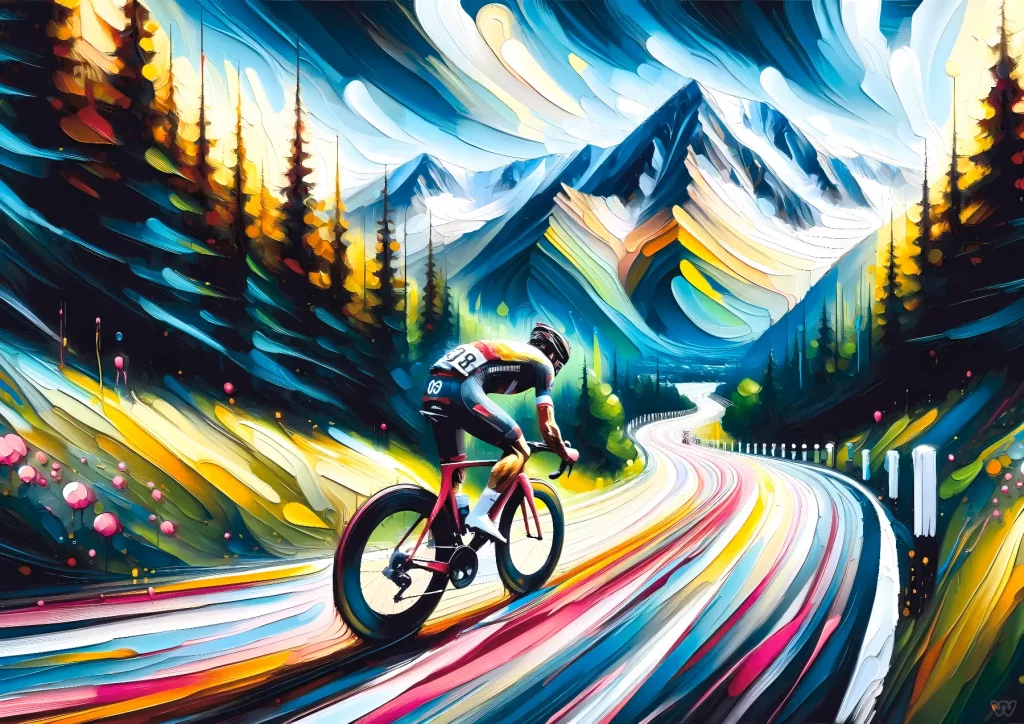 Affiche cyclisme - Virages montagnards