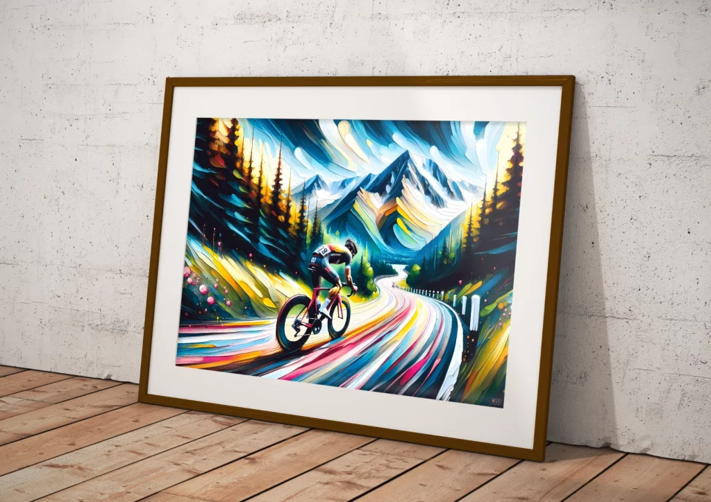 Affiche cyclisme - Virages montagnards