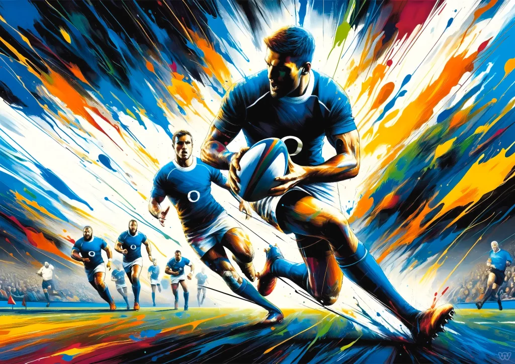 Affiche rugby - Au coeur de l'action