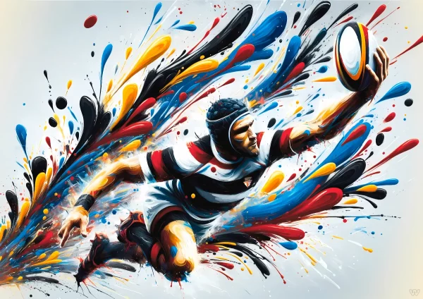 Affiche rugby - Éclat du mouvement
